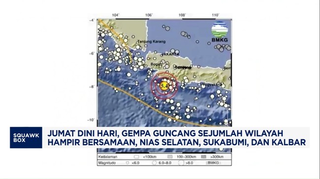 Gempa Bersamaan Guncang Nias Selatan, Sukabumi, dan Kalbar