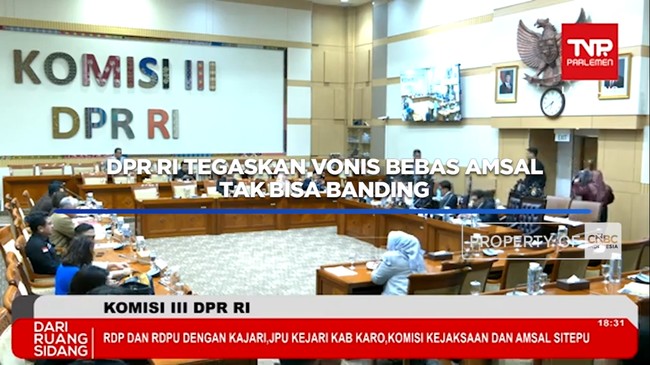 DPR RI Tegaskan Vonis Bebas Amsal Tak Bisa Banding