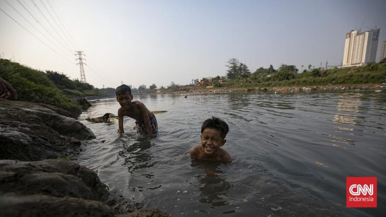 Imbas Kemarau, Debit Air Kali Ciliwung Menyusut