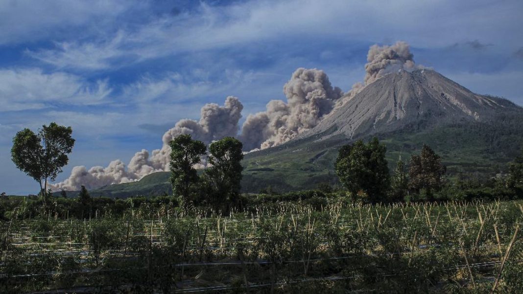 Erupsi Gunung Sinabung, Dua Kecamatan Diselimuti Abu Vulkanik