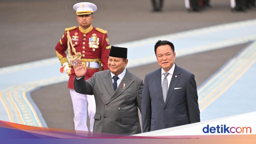 Prabowo Sambut PM Thailand di Istana, Kunjungan Perdana Setelah 15 Tahun