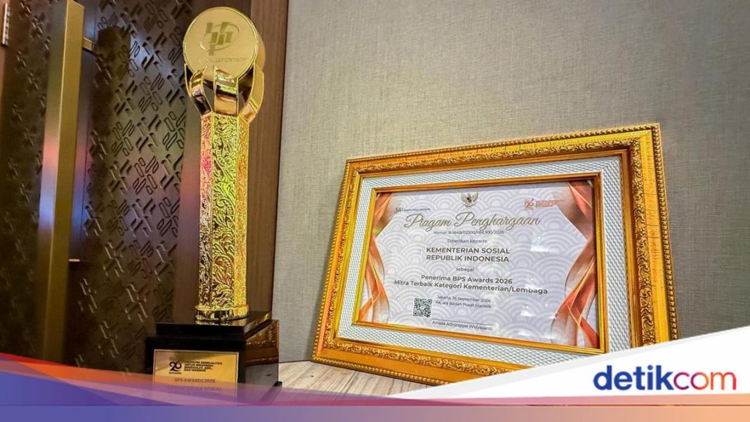 Kemensos Raih BPS Award 2026 sebagai Mitra Terbaik Kawal DTSEN