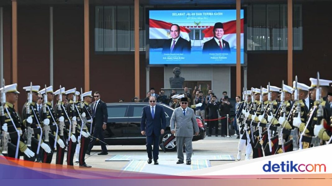 Prabowo Lepas Langsung Kepulangan Presiden Mesir El-Sisi di Halim