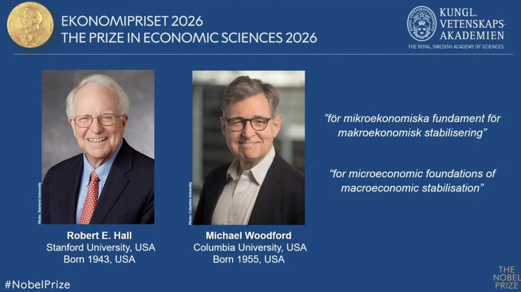 Robert E Hall dan Michael Woodford Jadi Peraih Nobel Ekonomi 2026
